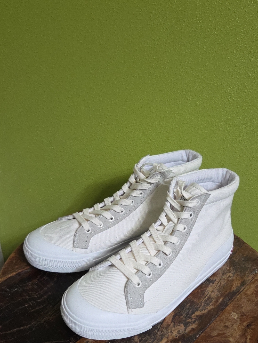 High Top Canvas Sneakers in Off-White